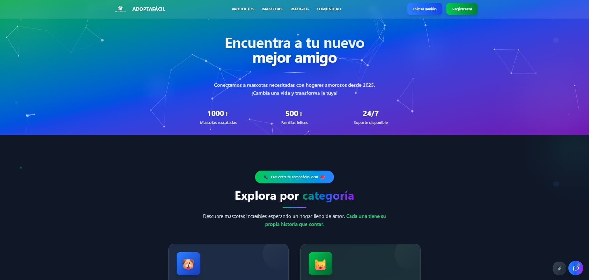 Vista previa del proyecto Adoptafacil