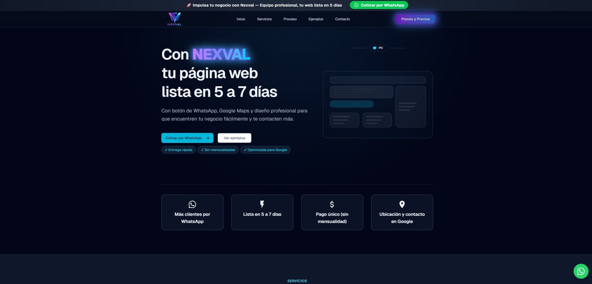 Vista previa del proyecto NEXVAL