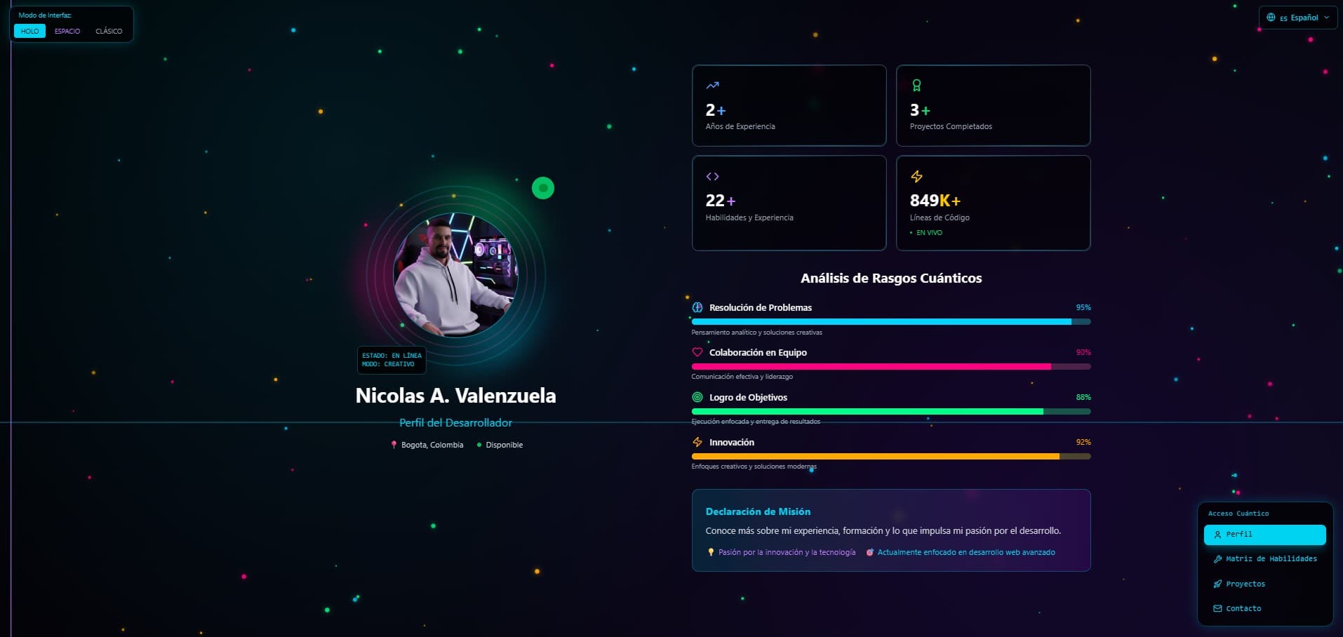 Vista previa del proyecto Vue Portafolio